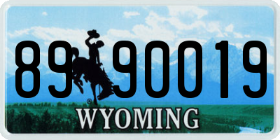WY license plate 8990019