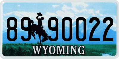 WY license plate 8990022