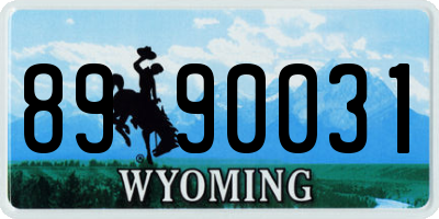 WY license plate 8990031