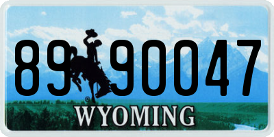 WY license plate 8990047