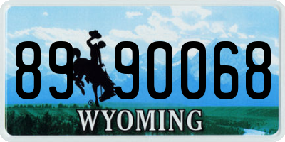 WY license plate 8990068
