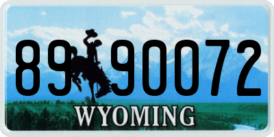 WY license plate 8990072