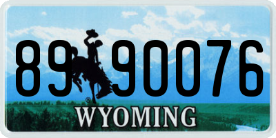 WY license plate 8990076