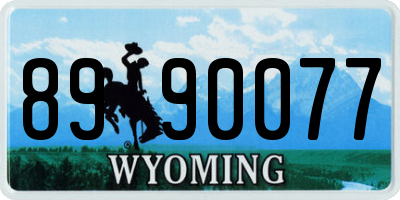 WY license plate 8990077