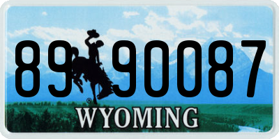 WY license plate 8990087