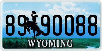 WY license plate 8990088