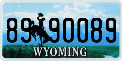 WY license plate 8990089