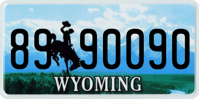 WY license plate 8990090