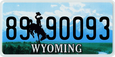 WY license plate 8990093