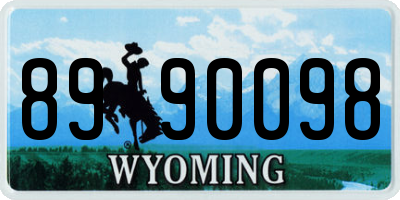 WY license plate 8990098