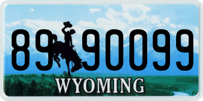 WY license plate 8990099