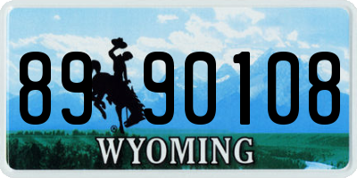 WY license plate 8990108