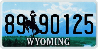 WY license plate 8990125