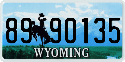 WY license plate 8990135