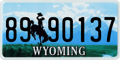 WY license plate 8990137