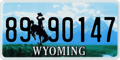 WY license plate 8990147