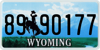 WY license plate 8990177