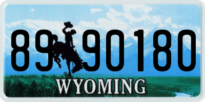 WY license plate 8990180