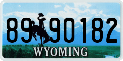 WY license plate 8990182