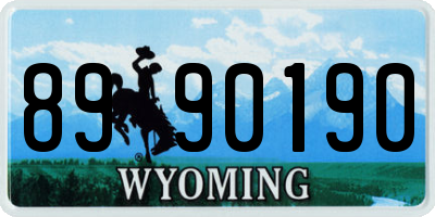 WY license plate 8990190