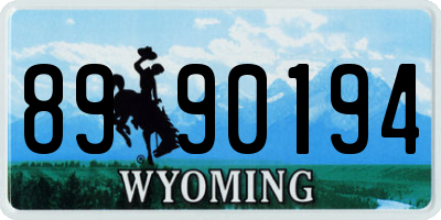 WY license plate 8990194