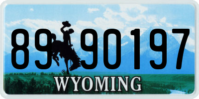 WY license plate 8990197