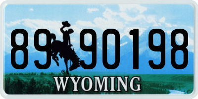 WY license plate 8990198