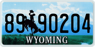 WY license plate 8990204