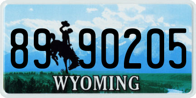 WY license plate 8990205