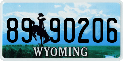 WY license plate 8990206