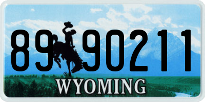 WY license plate 8990211