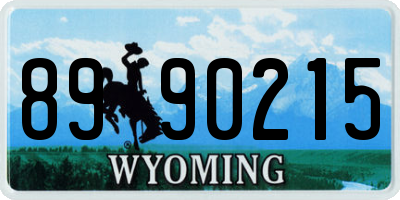 WY license plate 8990215