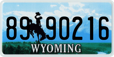 WY license plate 8990216