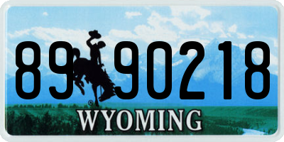 WY license plate 8990218