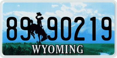 WY license plate 8990219