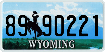 WY license plate 8990221