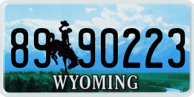 WY license plate 8990223