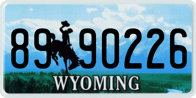 WY license plate 8990226
