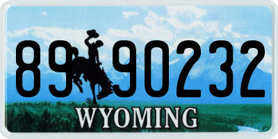 WY license plate 8990232
