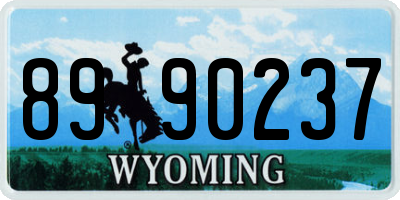 WY license plate 8990237