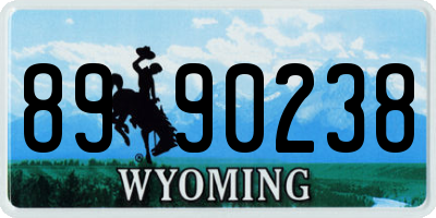 WY license plate 8990238