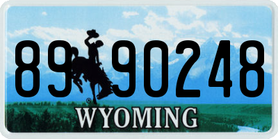 WY license plate 8990248