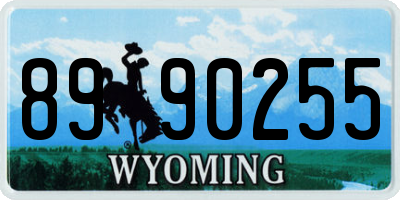 WY license plate 8990255