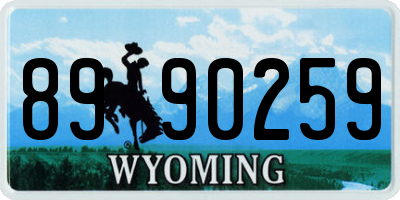 WY license plate 8990259