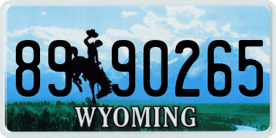 WY license plate 8990265