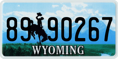 WY license plate 8990267