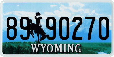 WY license plate 8990270