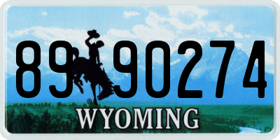 WY license plate 8990274