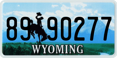 WY license plate 8990277