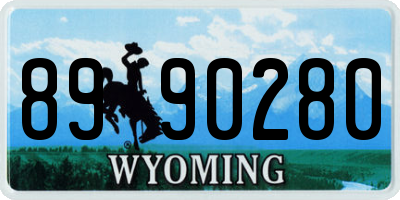 WY license plate 8990280